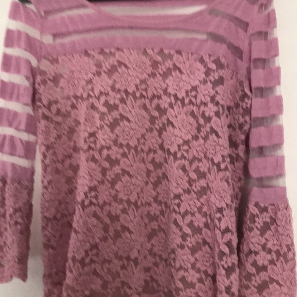 Pink lace shirt size large